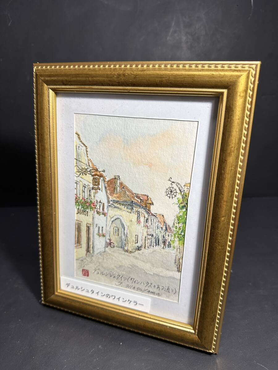 ★コレクター必見！！ ビンテージ 木枠 フォトフレーム 作家物 詳細不明 風景画 街並み 洋風 絵 お洒落 インテリア 飾り 壁掛け 雑貨 Z80_画像1