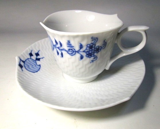 超希少 未使用★Meissen マイセン ブルーオニオン スタイル(ウェーブ)Meissen 801001/29579 デミタス カップ＆ソーサ 1客 ★