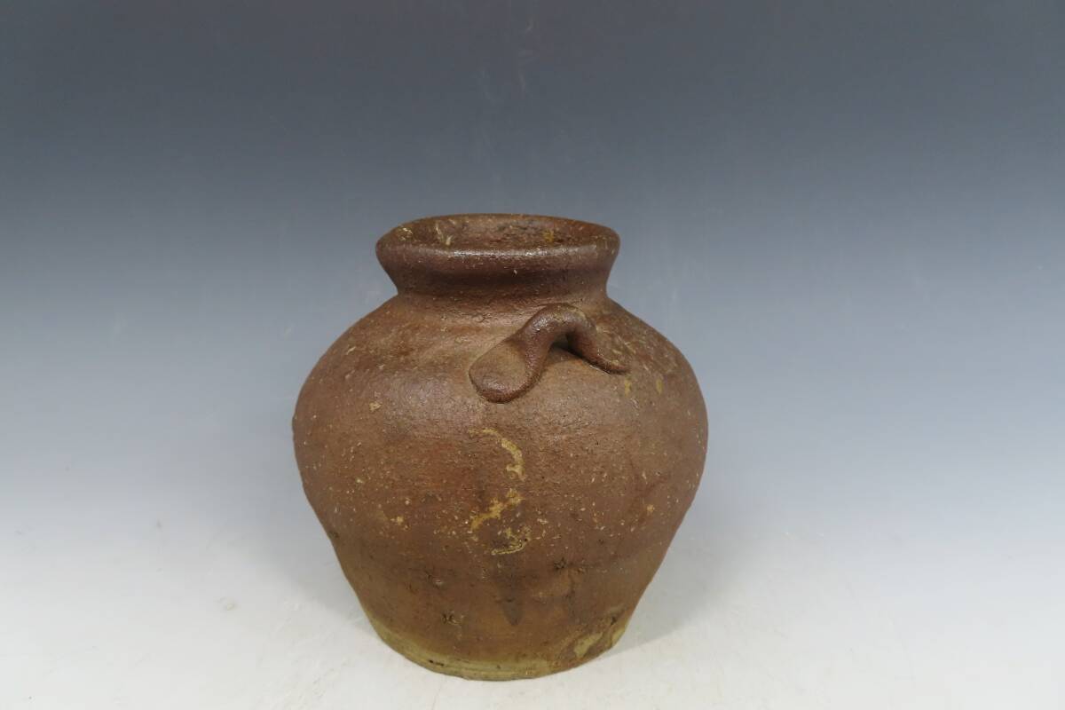 4795 室町～桃山時代 古備前筒形壺 花生 花瓶 時代伝世箱有