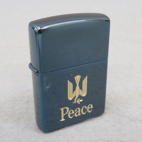 RKO308★希少！ZIPPO 限定品 PEACE ピース ブルーチタン 1995年 未使用★A