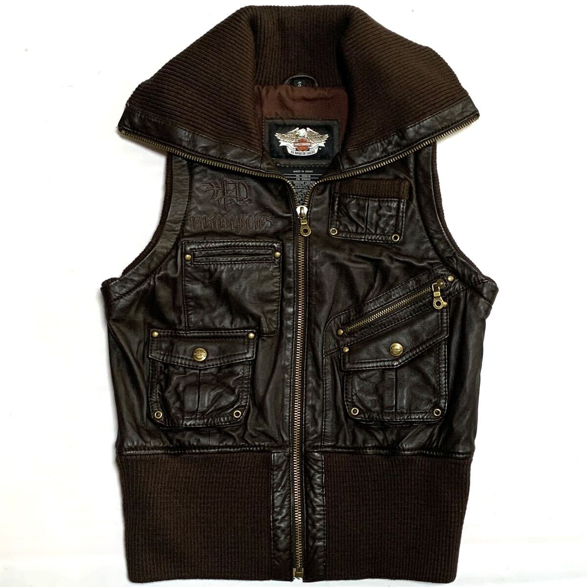 即決 ☆ HARLEY DAVIDSON ☆ S サイズ レザー ベスト ハーレー 即決 ☆ HARLEY DAVIDSON ☆ S サイズ レザー ベスト ハーレー