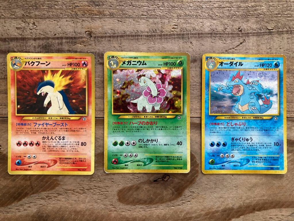 バクフーン　メガニウム　オーダイル　ポケモン　ポケットモンスター　ポケカ ポケモンカード 3枚セット