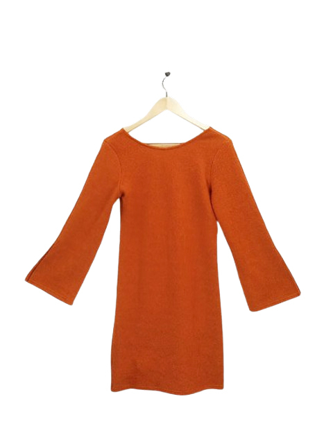 ap3430 ○送料無料 新品 (訳あり) muse muse ミューズミューズ レディース ニット チュニック フリーサイズ オレンジ Vネック 秋冬_画像2