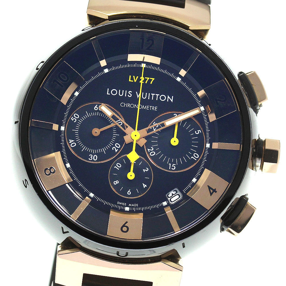 ベルト訳あり ルイ?ヴィトン LOUIS VUITTON Q114F タンブール クロノ エルプリメロ 自動(dòng)巻き メンズ 內(nèi)箱付き_746808【中古】
