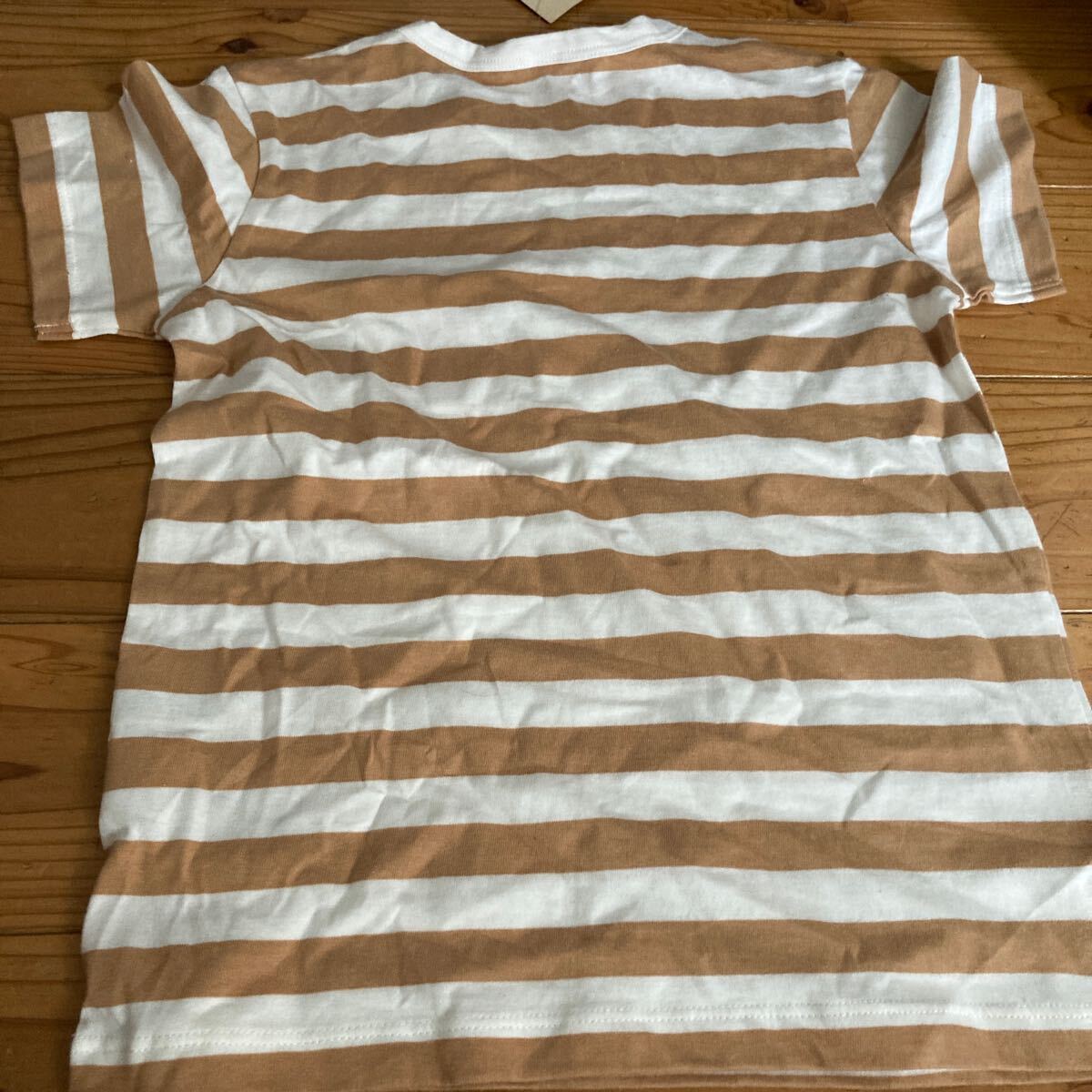 新品即決送料無料?無印良品　オーガニックコットン　しましま半袖Tシャツ 120サイズ　綿100％