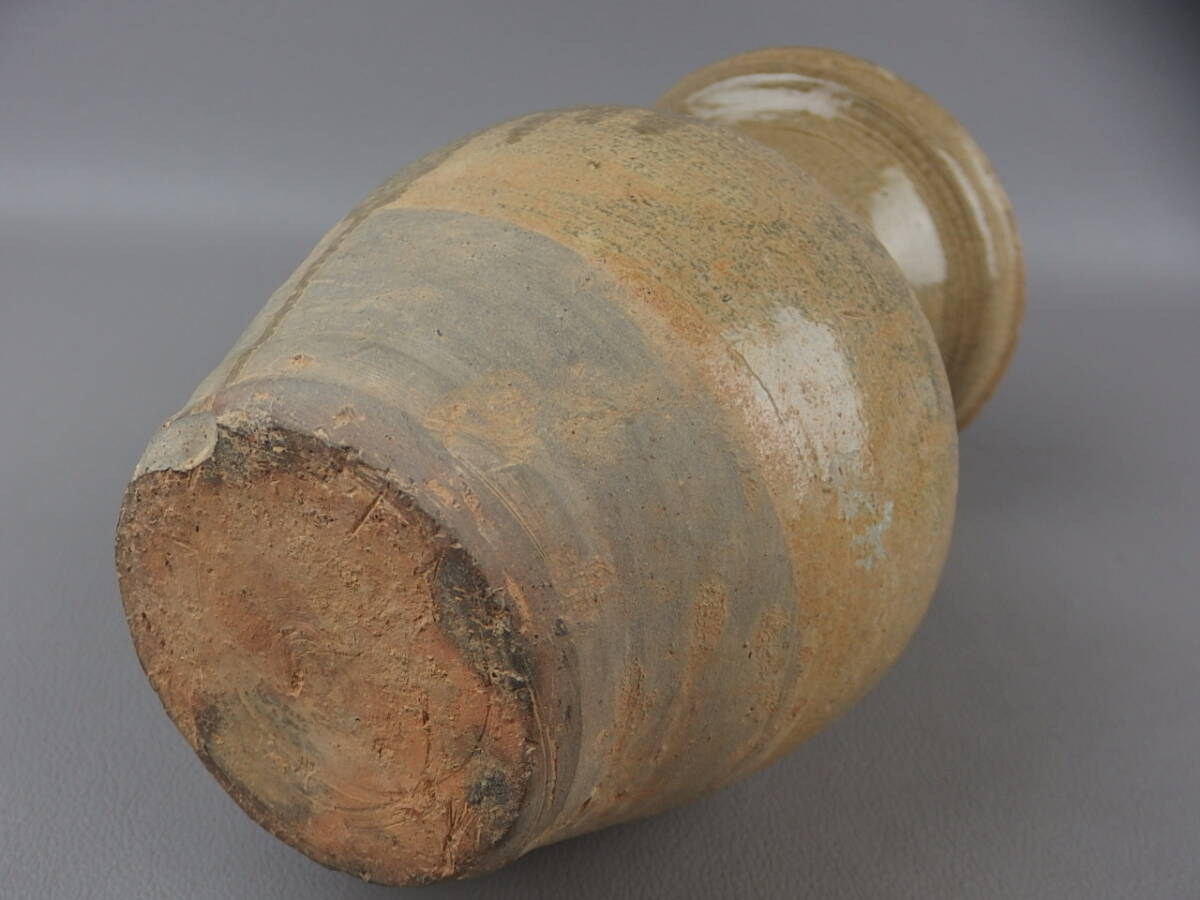 【骨董?茶道具】★中國古玩 越州窯★★古越州青磁雙耳壷 fo128zb.7 花瓶 花入 花生 花道 華道