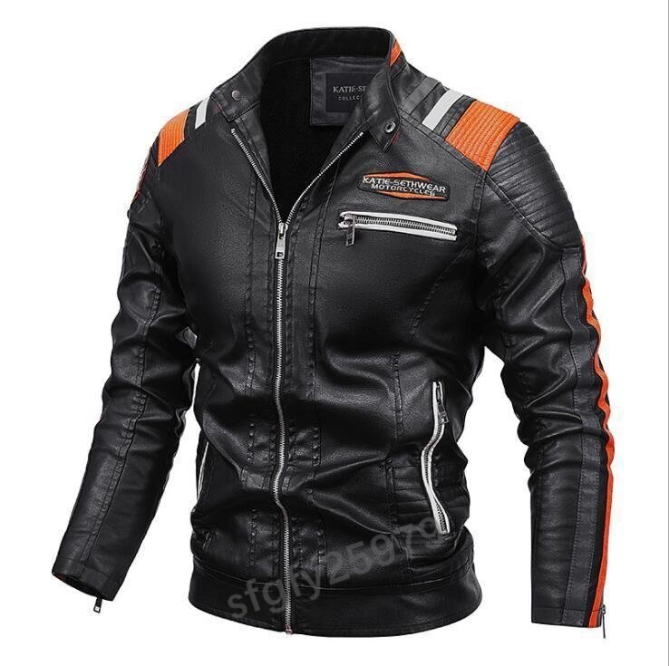 J692☆新品ライダース レザージャケット バイクジャケット スタジャン 革ジャン メンズ 上質 野球服 秋冬 裏起毛【L~4XL】 黒