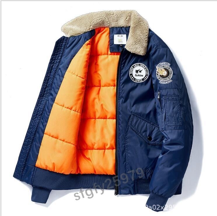 J907☆新品米軍 中綿ジャケット 刺繍 フライトジャケット スタジャン 野球服ミリタリージャケット モッズコート防風(fēng)防寒 M~4XL ブルー