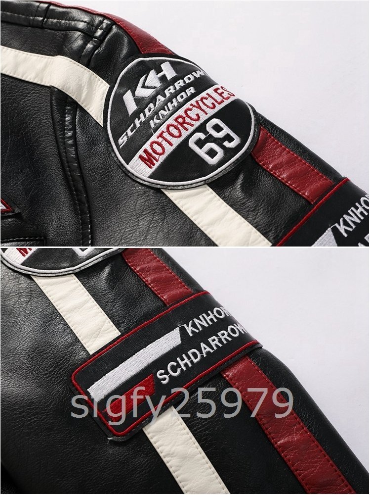 C30☆新品 里起毛 ライダース レザージャケットスタジャン 革ジャン バイクジャケット メンズ 上質(zhì) 野球服 秋冬 防風(fēng)【M~4XL】選択可