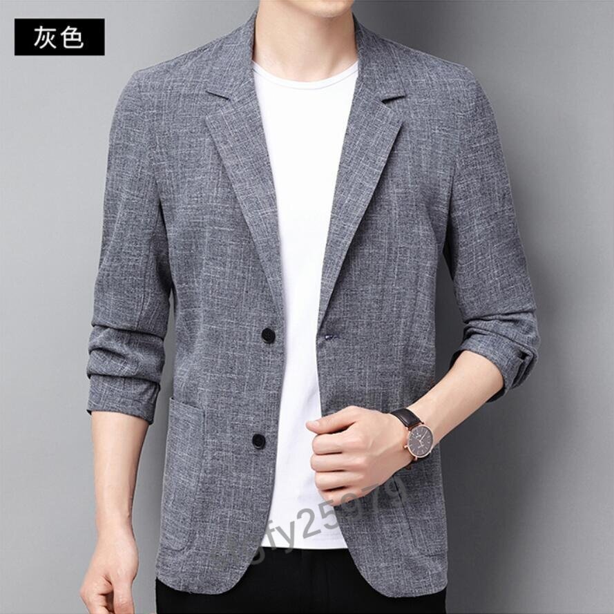 J781☆新品秋 長袖 テーラードジャケット メンズ　スーツブレザー　ビジネス　カジュアル 無地 秋冬 通勤 開襟 Ｍ～3XL