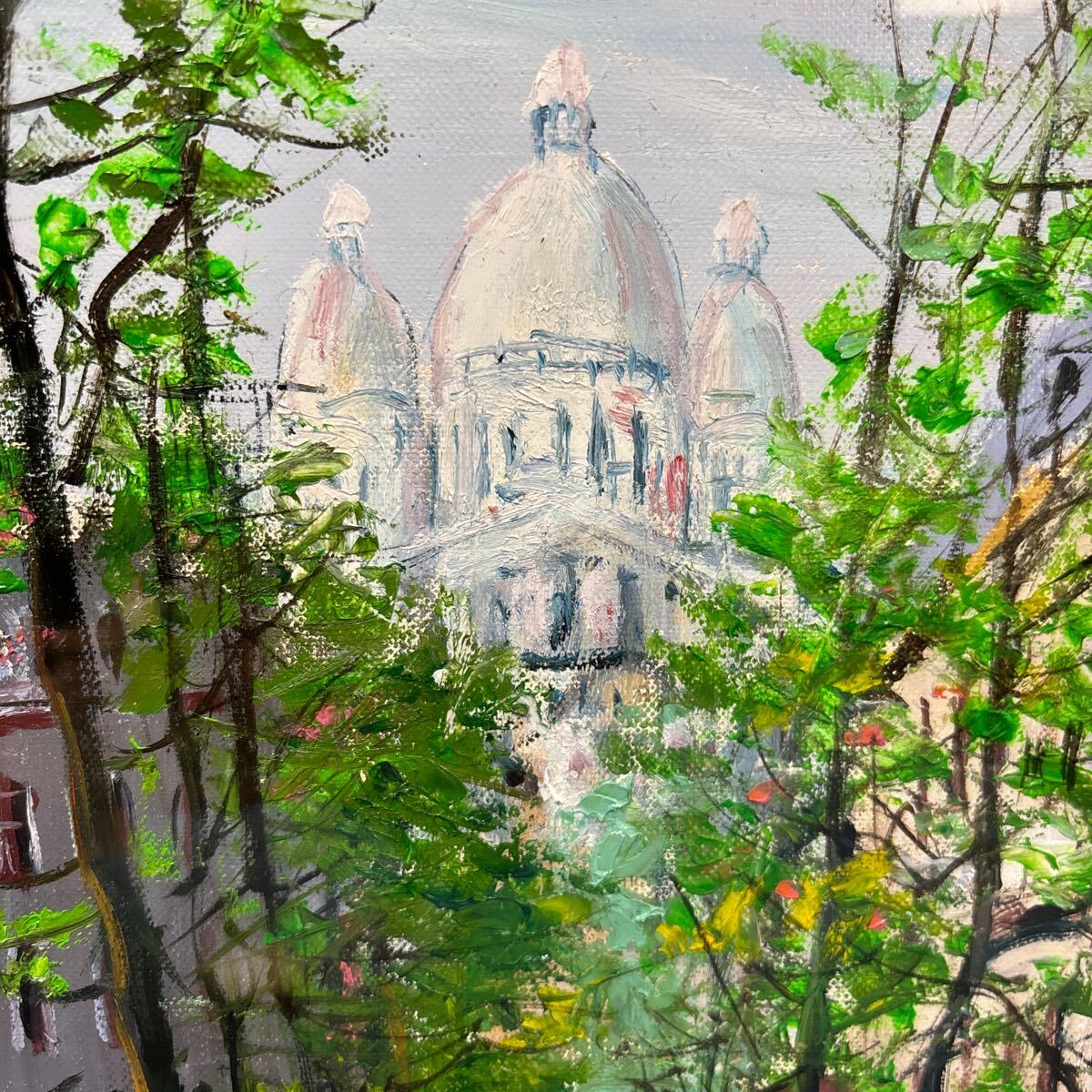 模写　松岡浩　モンマルトルの並木　油彩