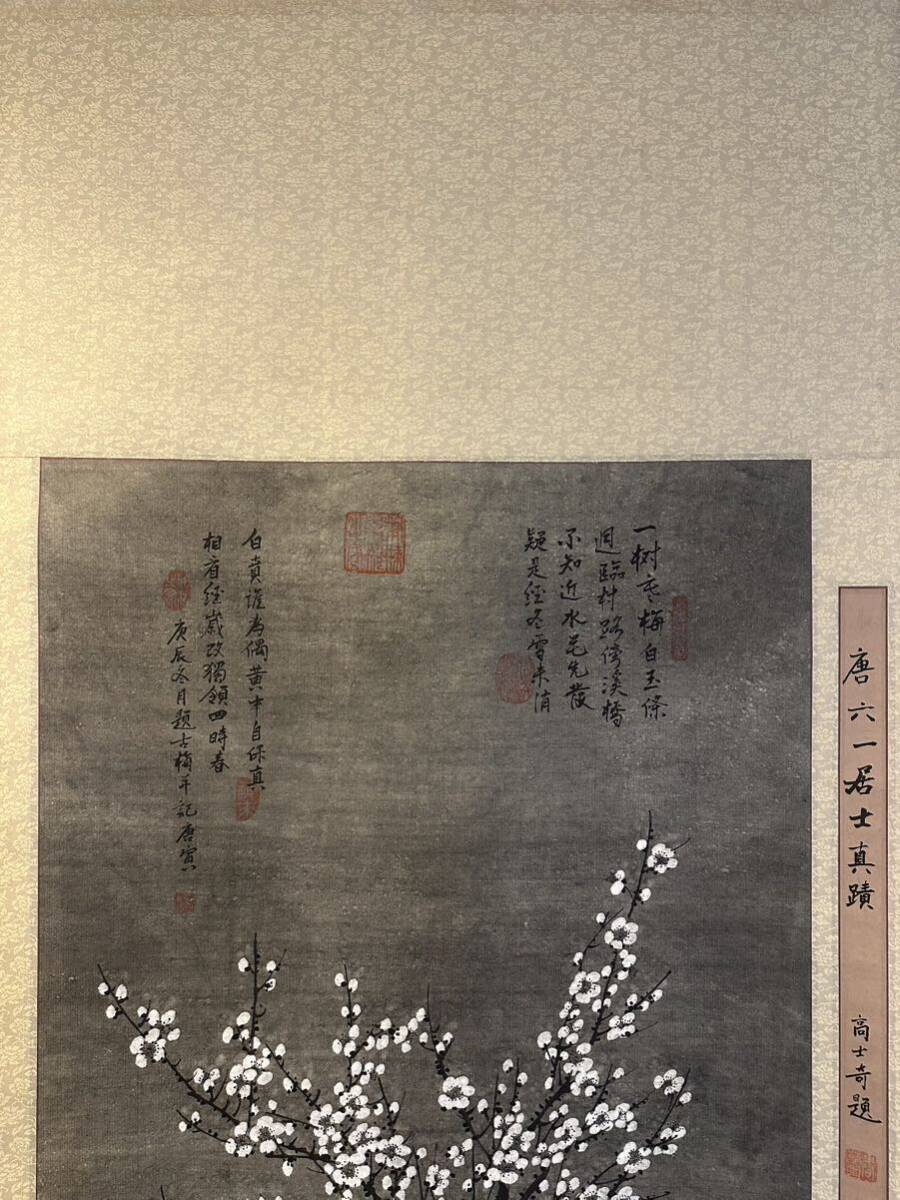 真作 唐寅 伯虎 「梅花之図」 古い掛け軸 掛軸 肉筆 紙本 中国画 真作 唐寅 伯虎 「梅花之図」 古い掛け軸 掛軸 肉筆 紙本 中国画