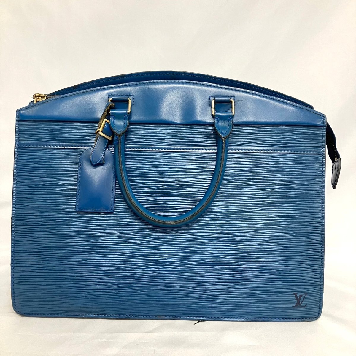※※ジャンク品 LOUIS VUITTON ルイヴィトン エピ リヴィエラ M48185 トレドブルー 青系 レザー トート ハンドバッグ 書類鞄 レディース※