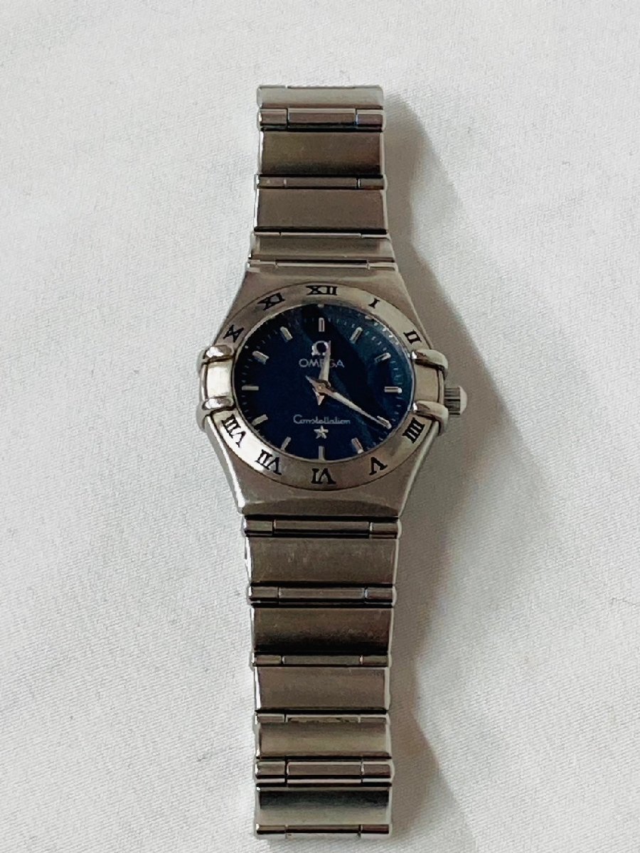 ◎OMEGA オメガ コンステレーション 1562.40 クオーツ ネイビー文字盤 SS×SS レディース 腕時計 不動品◎