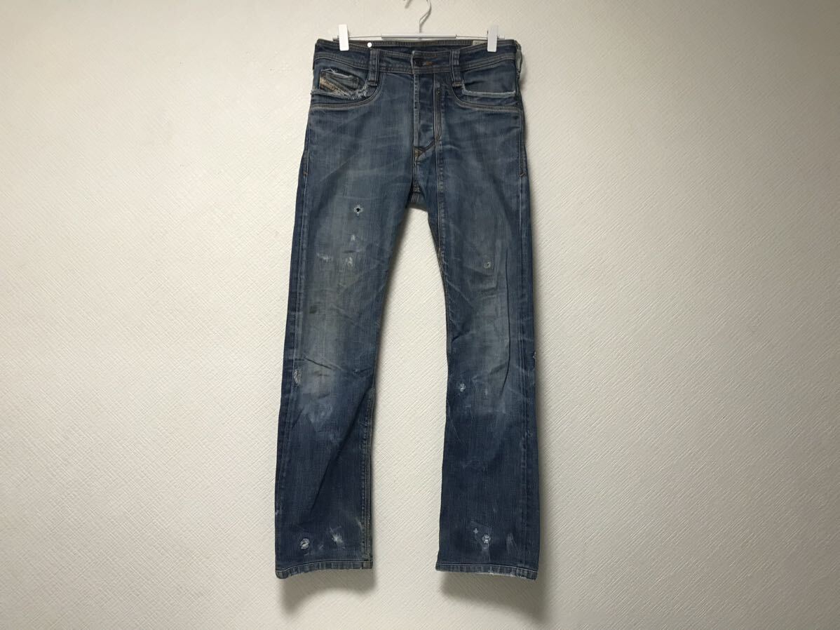 本物ディーゼルDIESELコットンダメージ加工スタッズデニムパンツ 本物ディーゼルDIESELコットンダメージ加工スタッズデニムパンツ