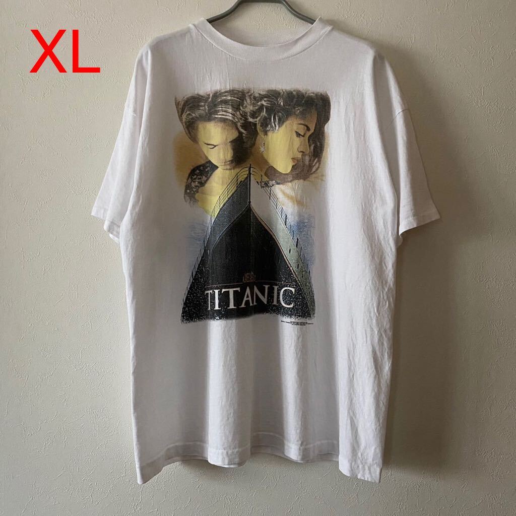 古着 Vintage 90s Titanic Tee XL White タイタニック Tシャツ 古着 Vintage 90s Titanic Tee XL White タイタニック Tシャツ