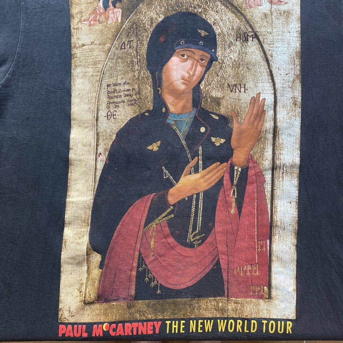 古着 90s Paul McCartney The New World Tour Tee XL Black Band 古着 90s Paul McCartney The New World Tour Tee XL Black Band