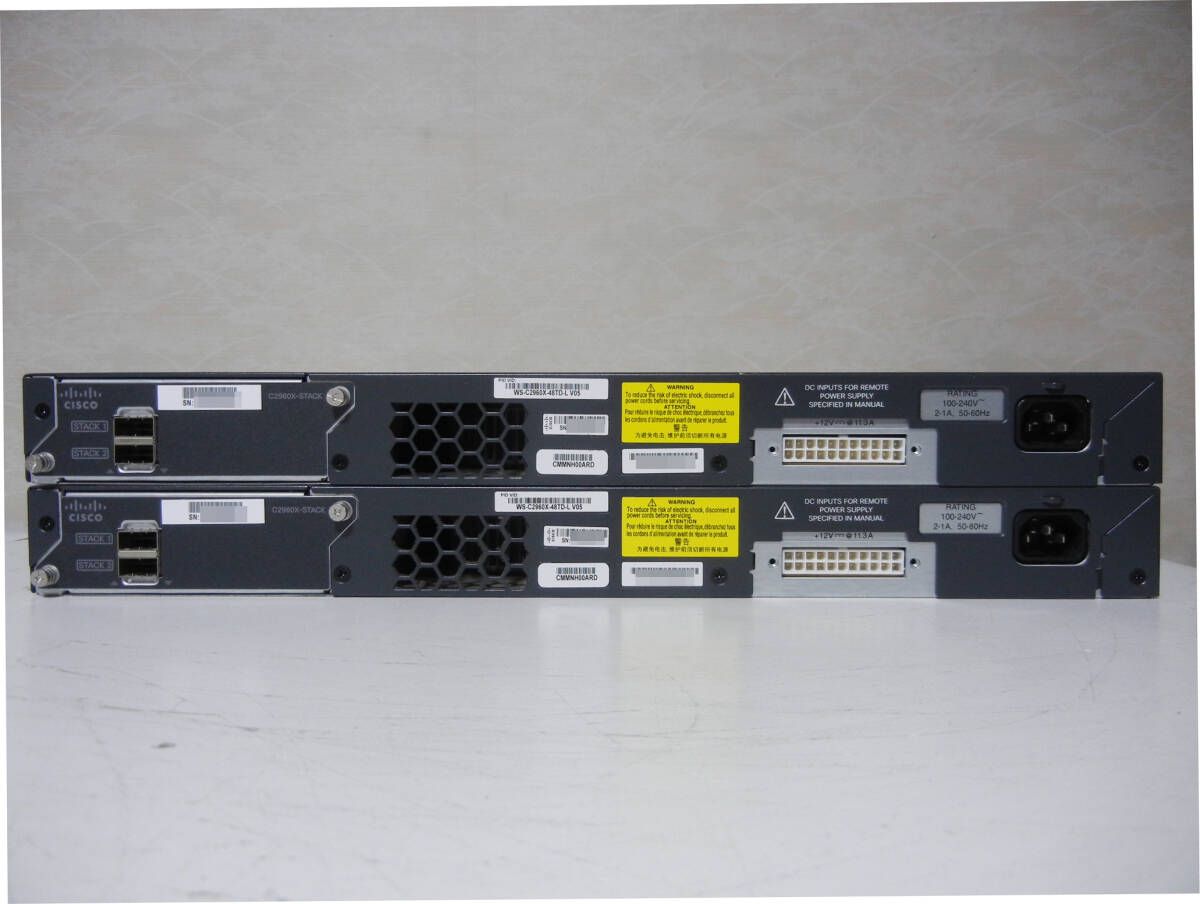 {}[ б/у ]2 шт. SET Cisco WS-C2960X-48TD-L Catalyst 2960-X серии Stack модуль имеется первый период .