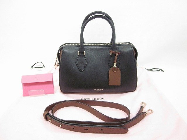 Kate spade / Kate Spade handbag Tey to small duffel bag 2way bag black × Brown 