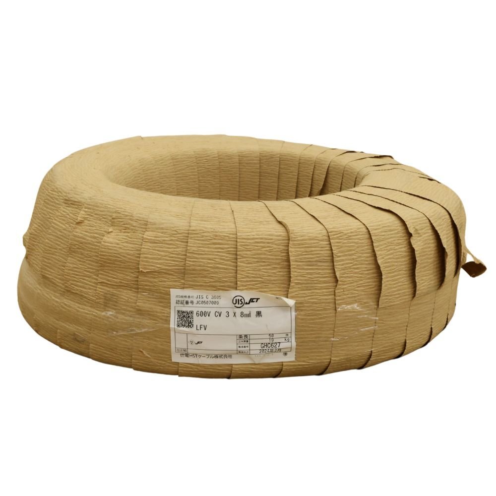 090803k4 未使用品 住電HSTケーブル CVケーブル 600V 3×8m㎡ 50M 090803k4 未使用品 住電HSTケーブル CVケーブル 600V 3×8m㎡ 50M