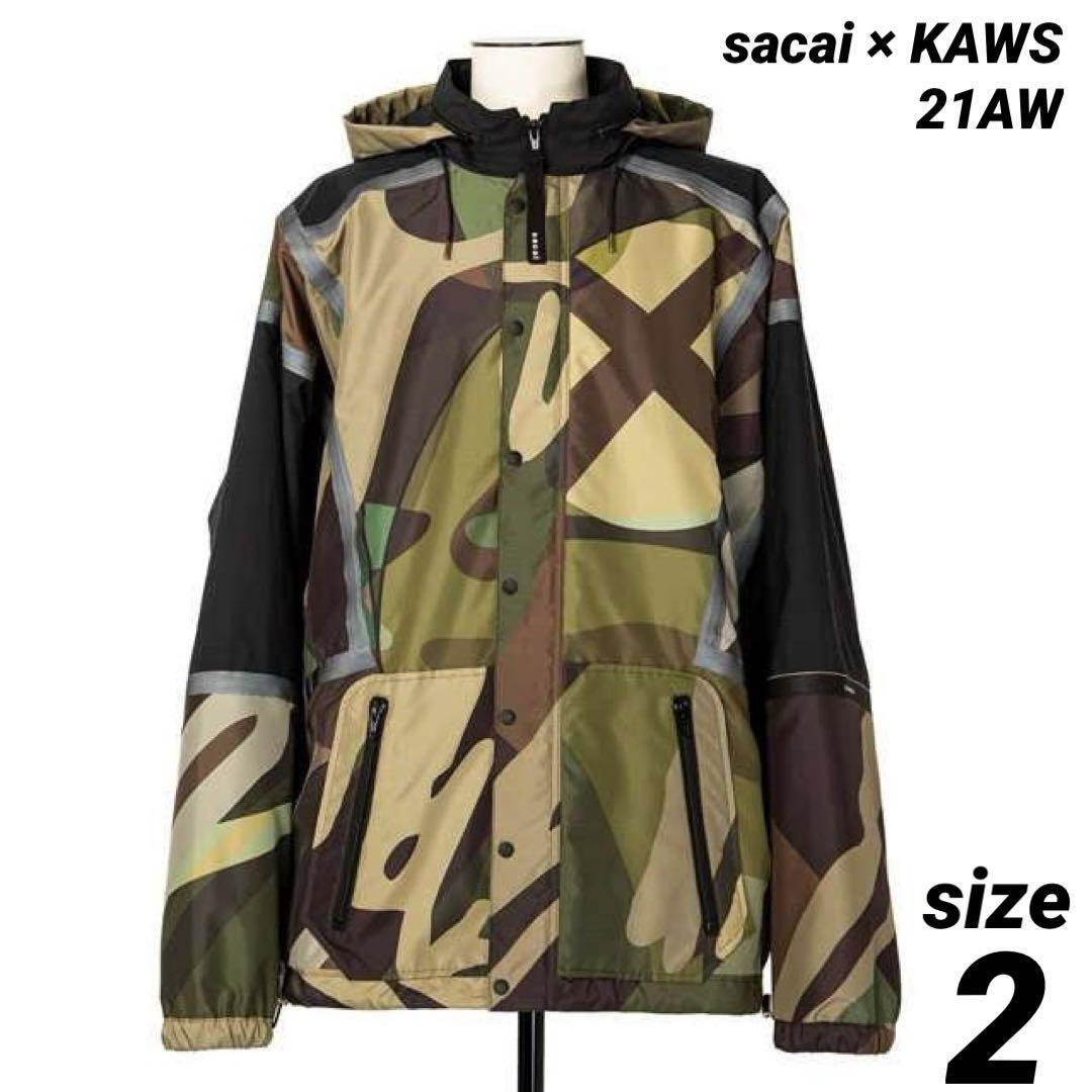 sacai kaws21aw2ナイロンフーデッドジャケット　パッカブルブルゾンカモフラ