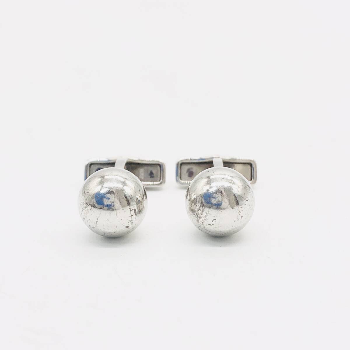 【保管品】dunhill ダンヒル カフス ボール シンプル スーツ アクセサリー 小物 シルバー 925 / ot-1265-sw