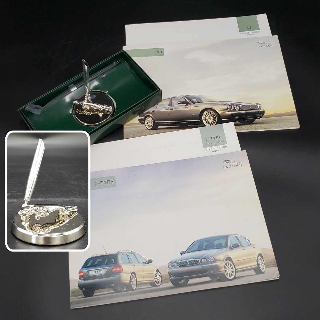 ディーラーカタログ JAGUAR ジャガー XJ X-TYPE SPECIFICATIONGUIDE 2005年2006年 ペン立て ペーパーウェイト ノベルティ【プラスe2182】_画像1