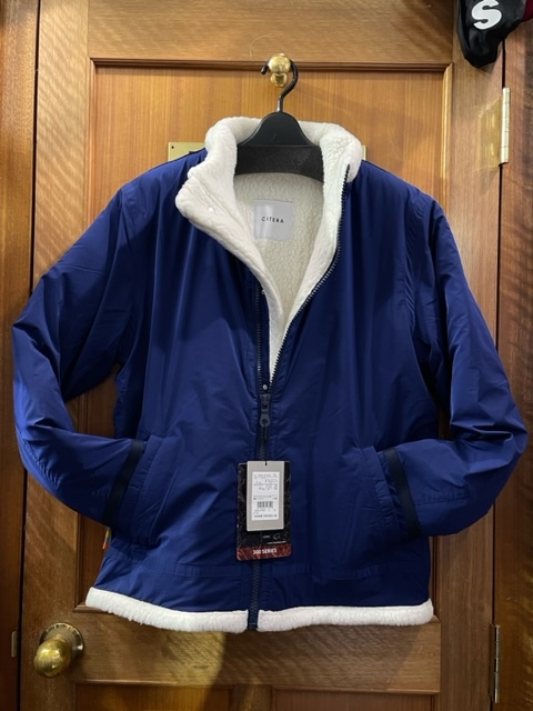 M 日本製 POLARTEC300 超特価 中ボア 紺 メンズコート 裏起毛 フリース マイクロファイバー 紳士ジャンパー 送料無料 新品未使用品 上着