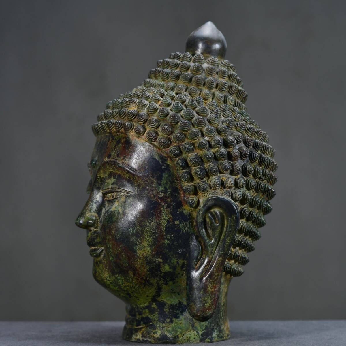 珍品旧蔵*明清時代 銅仏頭 仏像 賞物 極細工 古美術 古美味 珍品旧蔵*明清時代 銅仏頭 仏像 賞物 極細工 古美術 古美味