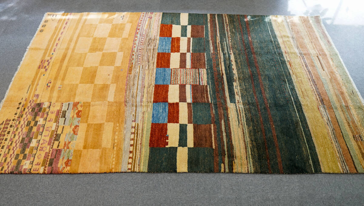 パキスタンウール手織りギャッベ 280×170cm ラグ ギャベ パキスタンウール手織りギャッベ 280×170cm ラグ ギャベ