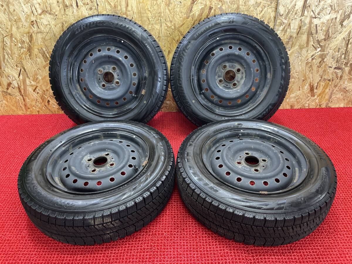 パッソ等に BRIDGESTONE ブリヂストン BLIZZAK VRX2 165/70R14 スチール 14×5J 4H PCD100 売切!!