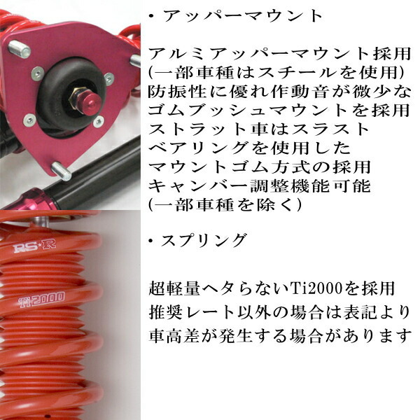 RSR Super-i 推奨レート仕様 車高調整キット前後セット AZR65GヴォクシーX 2001/11～2007/6_画像5