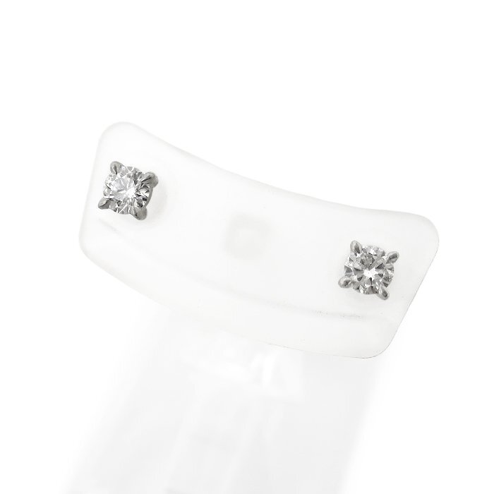 Pt900 ダイヤモンド ピアス 一粒 0.15ct×2 0.8g プラチナ 一石ダイヤ ジュエリー アクセサリー 送料880円