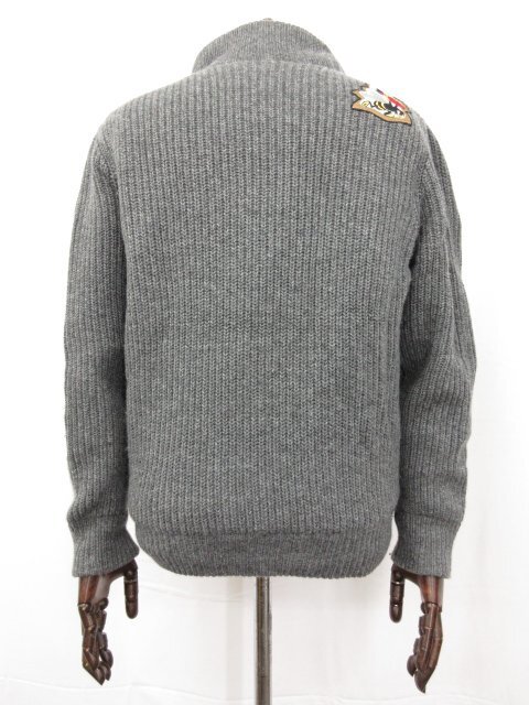  super-beauty goods [ Hydrogen HYDROGEN]B42640 cashmere . badge faik fur W Zip up knitted blouson ( men's )M gray *17MN5260*