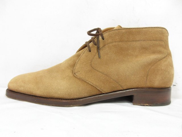 HH 美品 【ステファノベーメル Stefano Bemer】 スエードレザー プレーントゥ チャッカブーツ 靴 (メンズ) size40.5 薄茶 □30MZA6246□