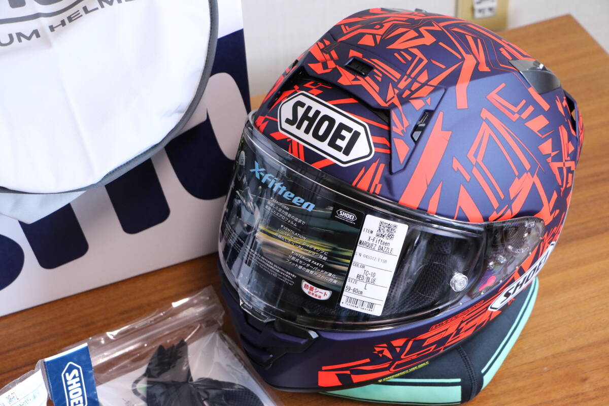 未使用 SHOEI X-Fifteen MARQUEZ DAZZLE SIZE L ミラーシールド 未使用 SHOEI X-Fifteen MARQUEZ DAZZLE SIZE L ミラーシールド