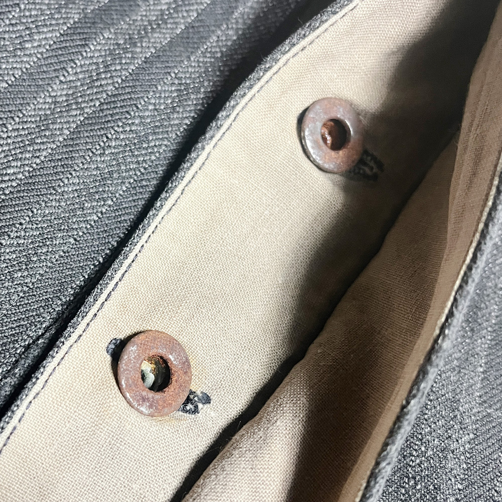 超希少! 40's LE MONT SAINT MICHEL ストライプ ワークパンツ STRIPE CHORE PANT ルモンサンミシェル フレンチ FRENCH WORK レア ごま塩 着_画像5