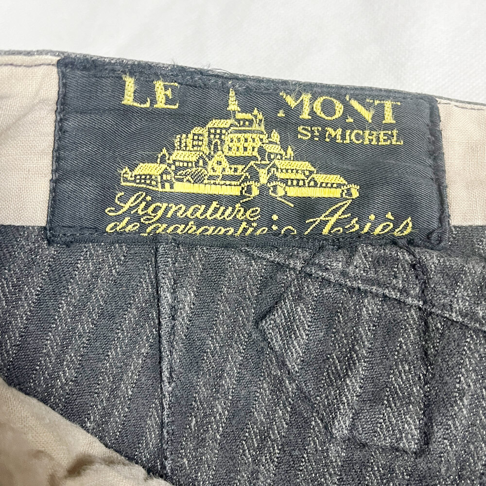 超希少! 40's LE MONT SAINT MICHEL ストライプ ワークパンツ STRIPE CHORE PANT ルモンサンミシェル フレンチ FRENCH WORK レア ごま塩 着_画像6