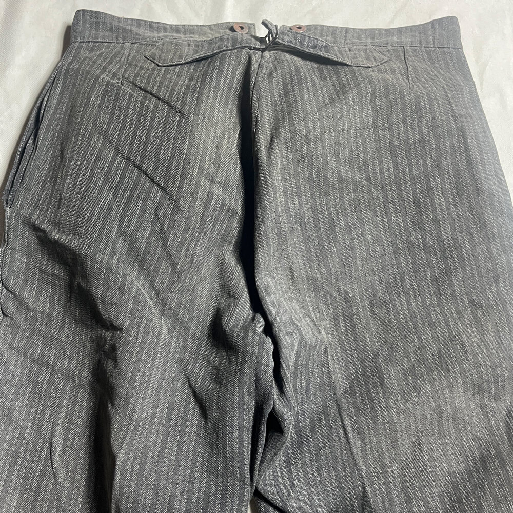 超希少! 40's LE MONT SAINT MICHEL ストライプ ワークパンツ STRIPE CHORE PANT ルモンサンミシェル フレンチ FRENCH WORK レア ごま塩 着_画像10