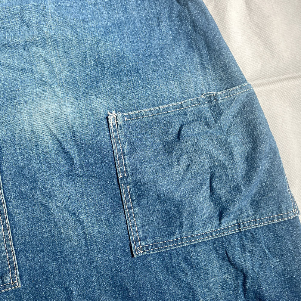 レア! 50's U.S. VINTAGE ヴィンテージ デニム エプロン DENIM APRON セルビッヂ SELVEDGE INDIGO インディゴ UNBRAND アメリカ ガチャポケ_画像7