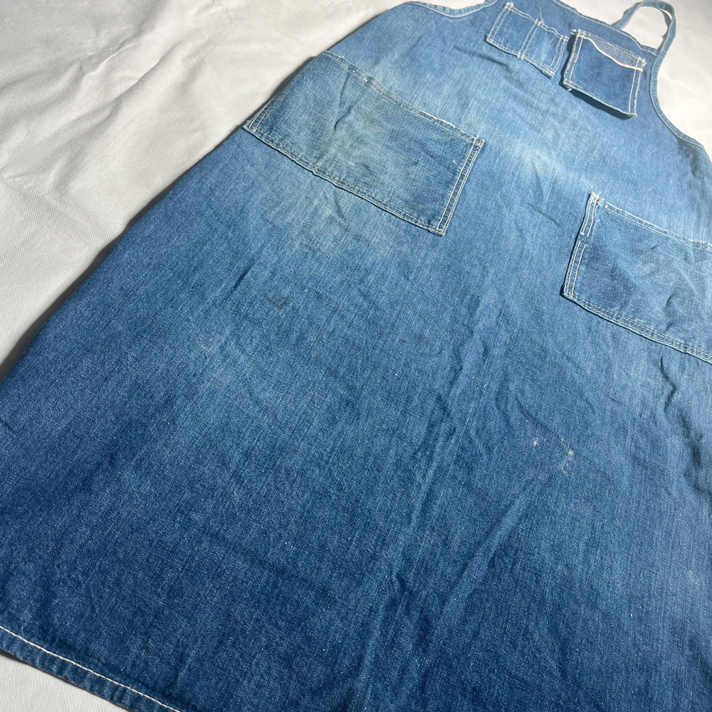 レア! 50's U.S. VINTAGE ヴィンテージ デニム エプロン DENIM APRON セルビッヂ SELVEDGE INDIGO インディゴ UNBRAND アメリカ ガチャポケ_画像8