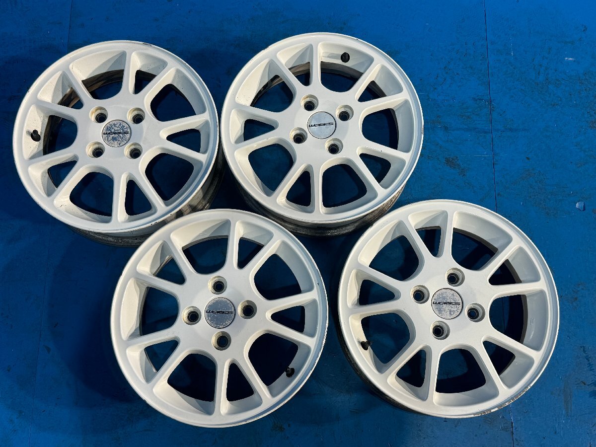 SUZUKI スズキ ALTO WORKS アルトワークス HA22S 純正 アルミ ホイール 白 14x4.5J +45 4本セット 希少 レア