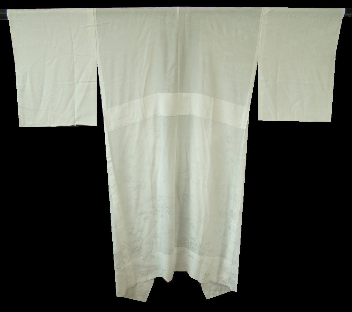 時代屋 美品 裄67.5cm 倫子 白地 長襦袢 正絹 半衿付 仕立上り