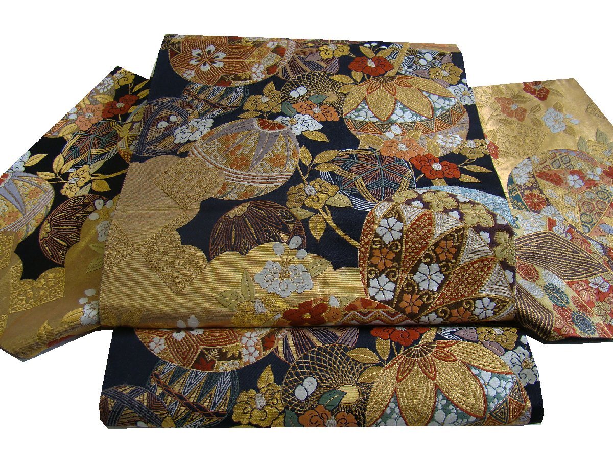  времена магазин сильно сниженная цена прекрасный товар кимоно с длинными рукавами * выходной костюм для запад . тканый двойной пояс obi натуральный шелк готовый Fs992