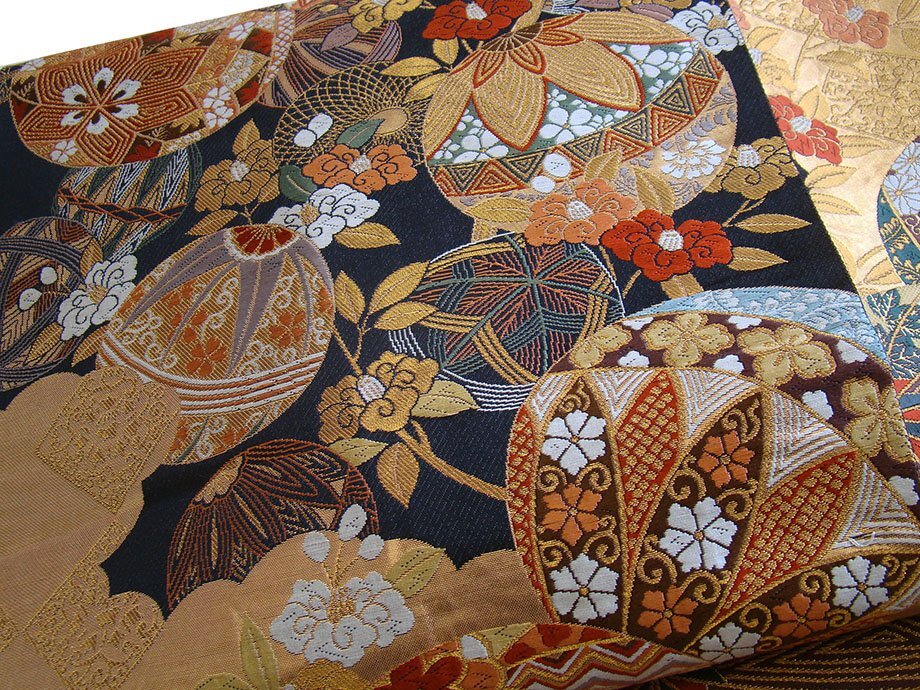  времена магазин сильно сниженная цена прекрасный товар кимоно с длинными рукавами * выходной костюм для запад . тканый двойной пояс obi натуральный шелк готовый Fs992