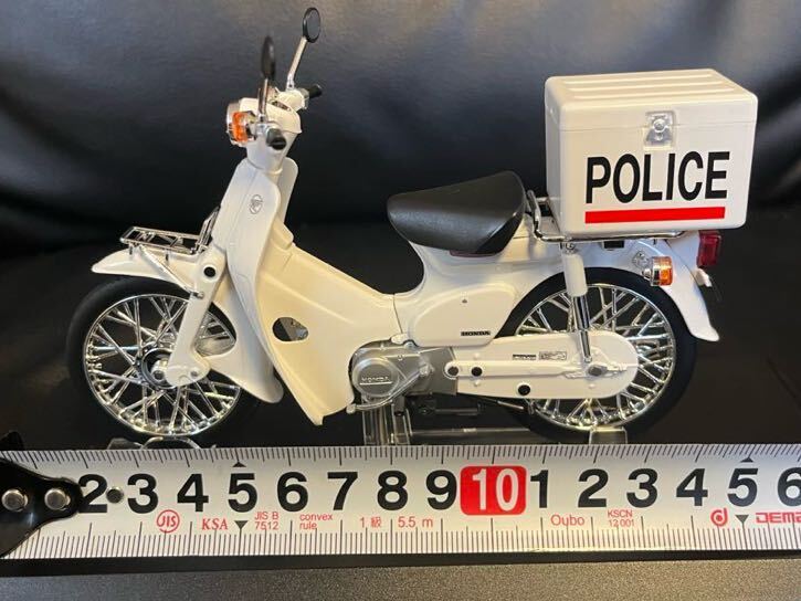 1/12 HONDA Super Cub ホンダ スーパーカブ ポリス仕様 ダイキャストバイク ミニカー オートバイ 青島 完成品 警察 白バイ 警視庁 police