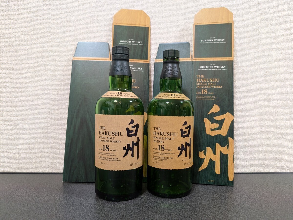 Yahoo!オークション - 白州18年 化粧箱2箱 空瓶2本セット 箱つき Yahoo!オークション - 白州18年 化粧箱2箱 空瓶2本セット 箱つき