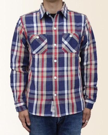 HOUSTON/ヒューストン ネルシャツ ビエラチェックワークシャツ ネイビー 40468 「CHECK VIYELLA WORK SHIRTS」