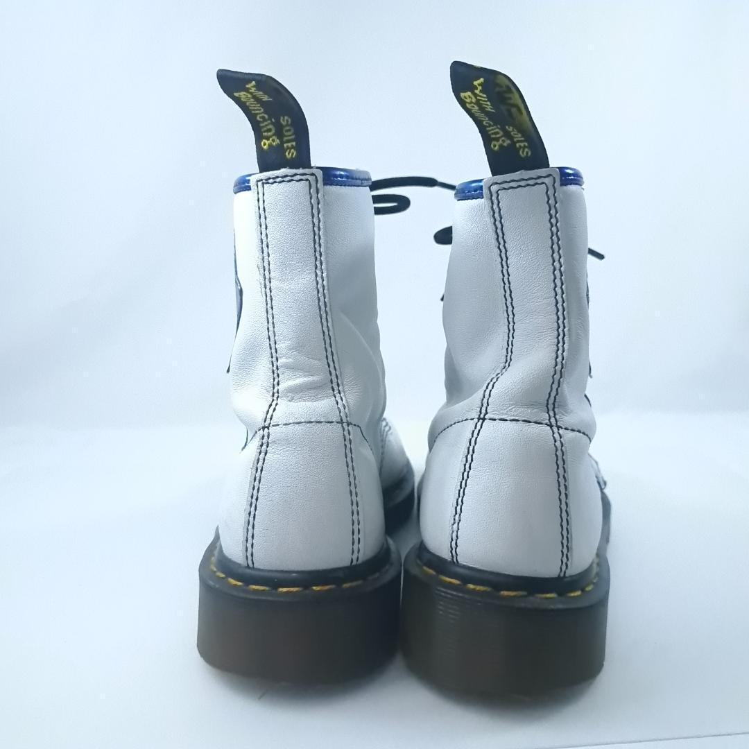 Dr.Martens STELLA Work boots Star metallic blue 8 hole Dr. Martens white UK6 race up lady's hws01411