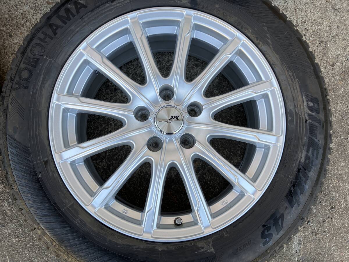 中古ホイール タイヤ4本セット YOKOHAMA BLUEARTH-4S 225/60R17 ヨコハマ ブルーアース 4S 225/60-17 30アルファード ヴェルファイア
